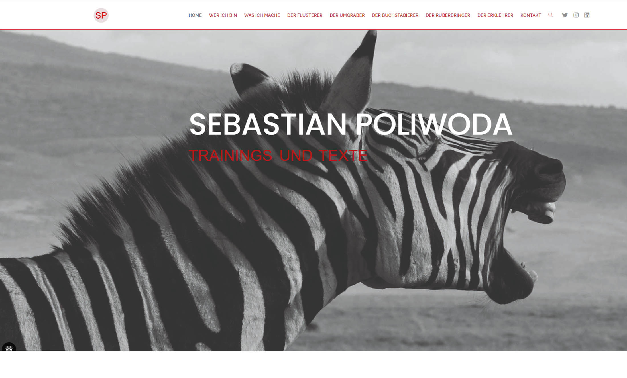 Homepage von DESIGN MEETS WEB für Sebastian Poliwoda